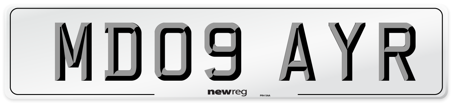 MD09 AYR Number Plate from New Reg